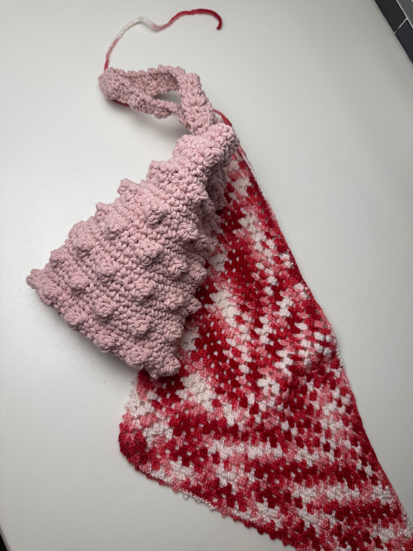 Red, Pink and White Scarf Belt