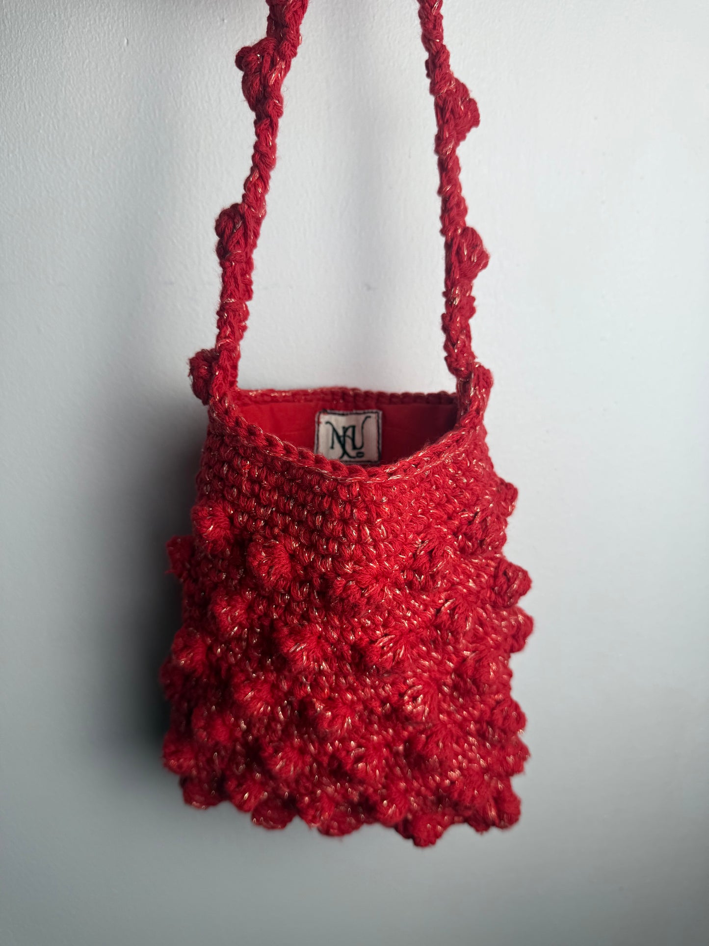 BUBBLE RED AND GOLD BAG