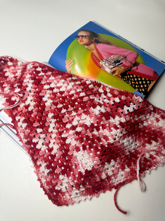 Red, Pink and White Scarf Belt